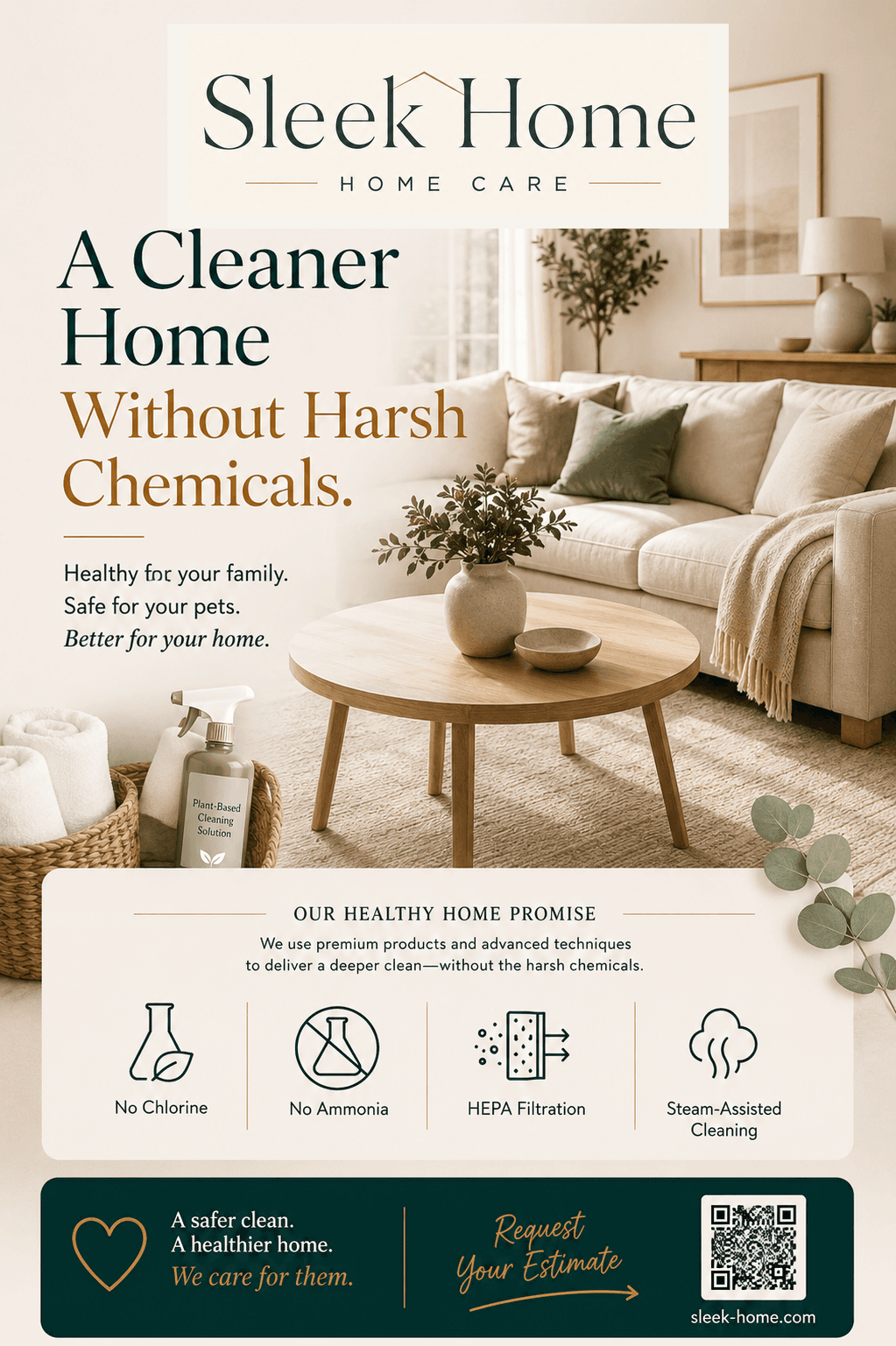 Sleek Home Healthy Home Cleaning flyer