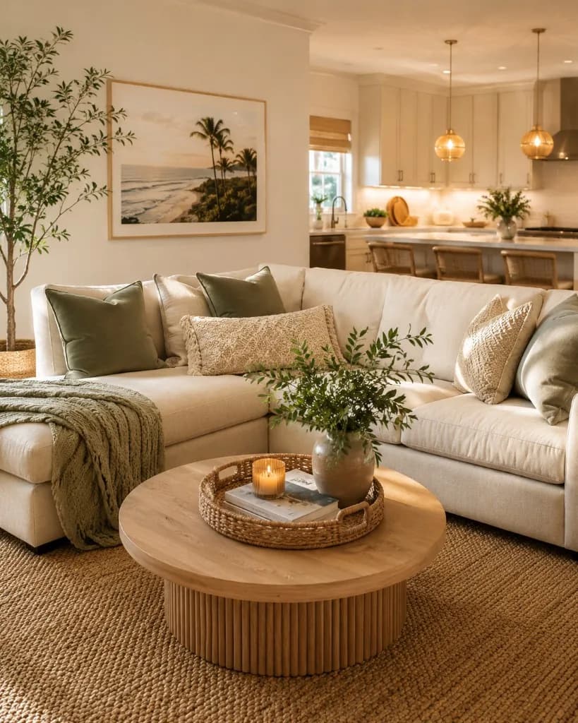Warm, cozy living room with soft natural light and a welcoming, well-kept feel